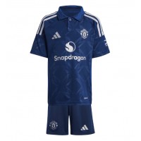 Maglie da calcio Manchester United Alejandro Garnacho #17 Seconda Maglia Bambino 2024-25 Manica Corta (+ Pantaloni corti)